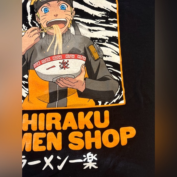 NARUTO SHIPPUDEN-T Shirt M -Ichiraku Ramen Shop-Black Short Sleeve-Anime - Picture 5 of 9